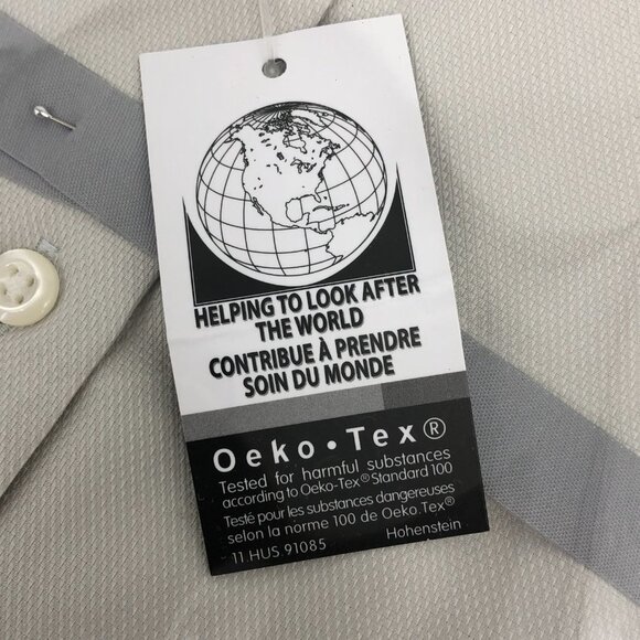 NWT Van Heusen pale Grey Button Up Fitted Dress Shirt size 15.5 32/33 - Picture 6 of 9